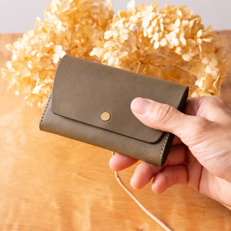 シンプルなマチつきカードケース 名刺入れ　Patan-card マチつき #ElephantGray【入学祝】【就職祝】【カスタム可能なギフト】