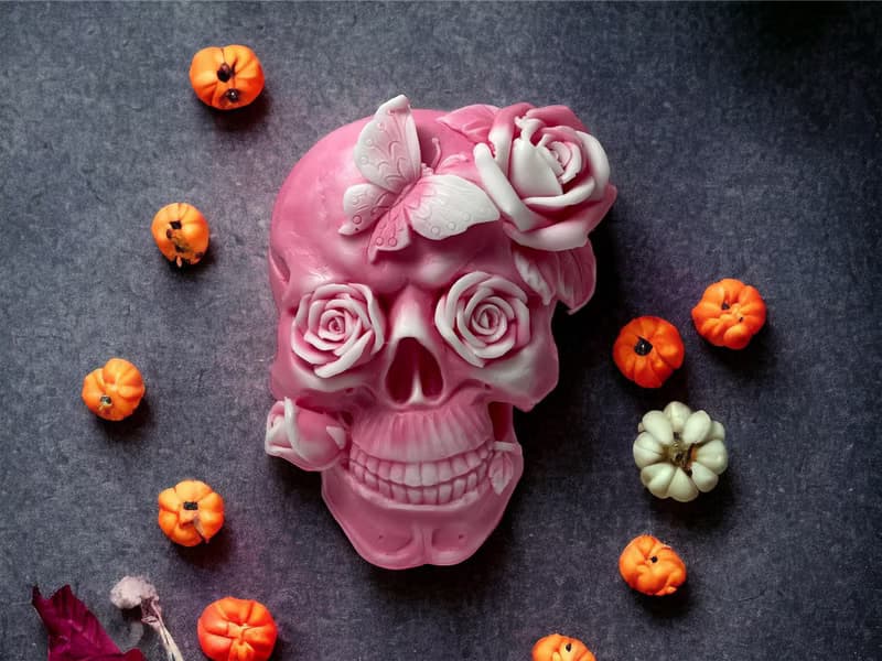 萬聖節 藝術玫瑰骷顱顏系列二 精油香氛 手工皂 Halloween 專屬皂