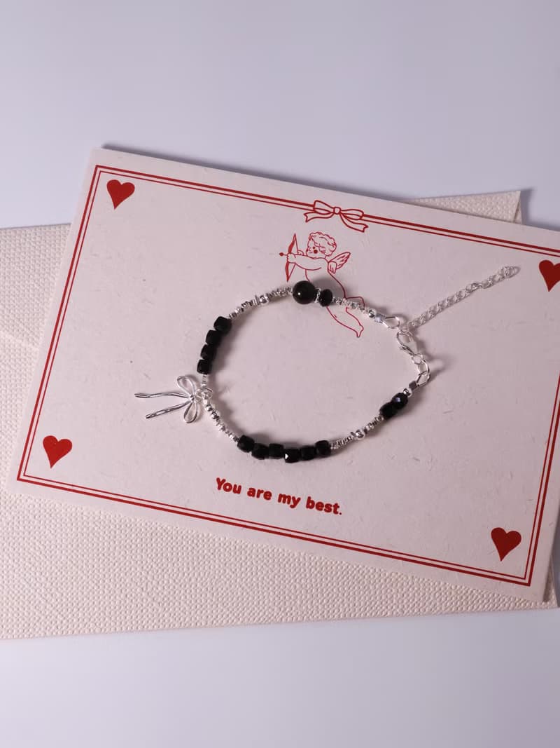 黛影。尖晶石方糖切工 Spinel S925純銀 時髦水晶手鍊