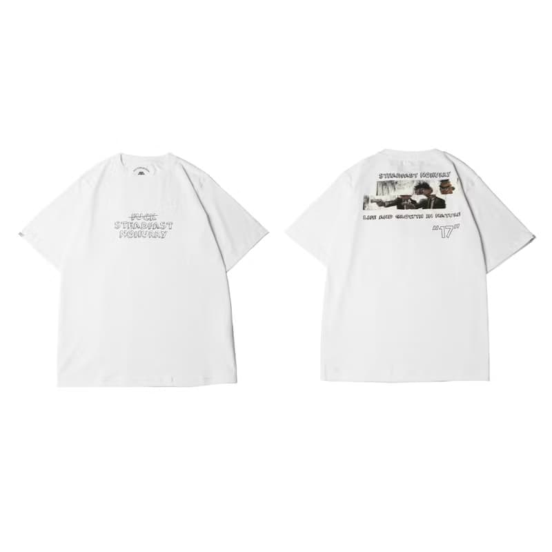 RLRM|惡搞圖案主題-字母印花-寬松情侶T-SHIRT黑白色男女可穿純棉