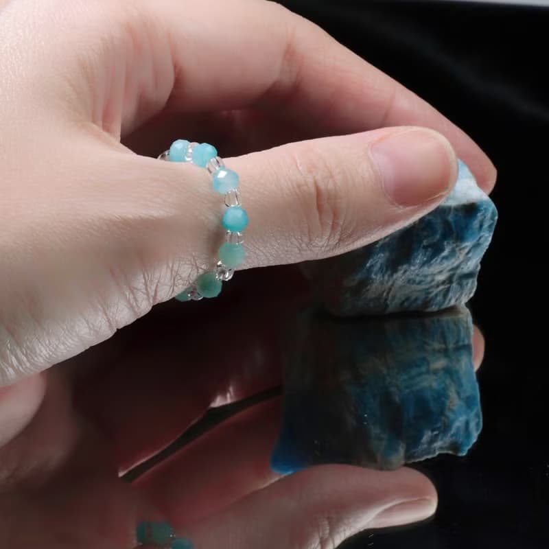 【星蕊】Septetone原創│天河石能量水晶戒指 開運 招好運 飾品