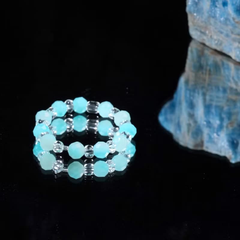 【星蕊】Septetone原創│天河石能量水晶戒指 開運 招好運 飾品