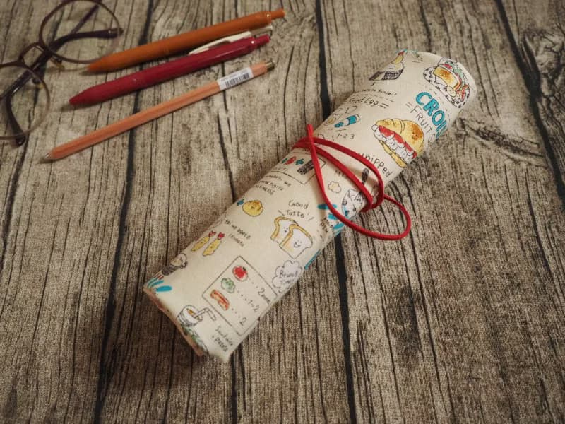 可愛和風食物圖案捲筆袋 餐具袋