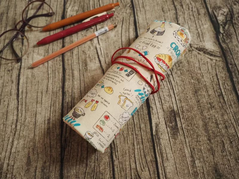 可愛和風食物圖案捲筆袋 餐具袋