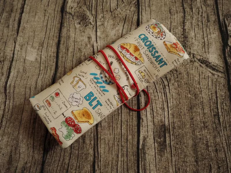 可愛和風食物圖案捲筆袋 餐具袋