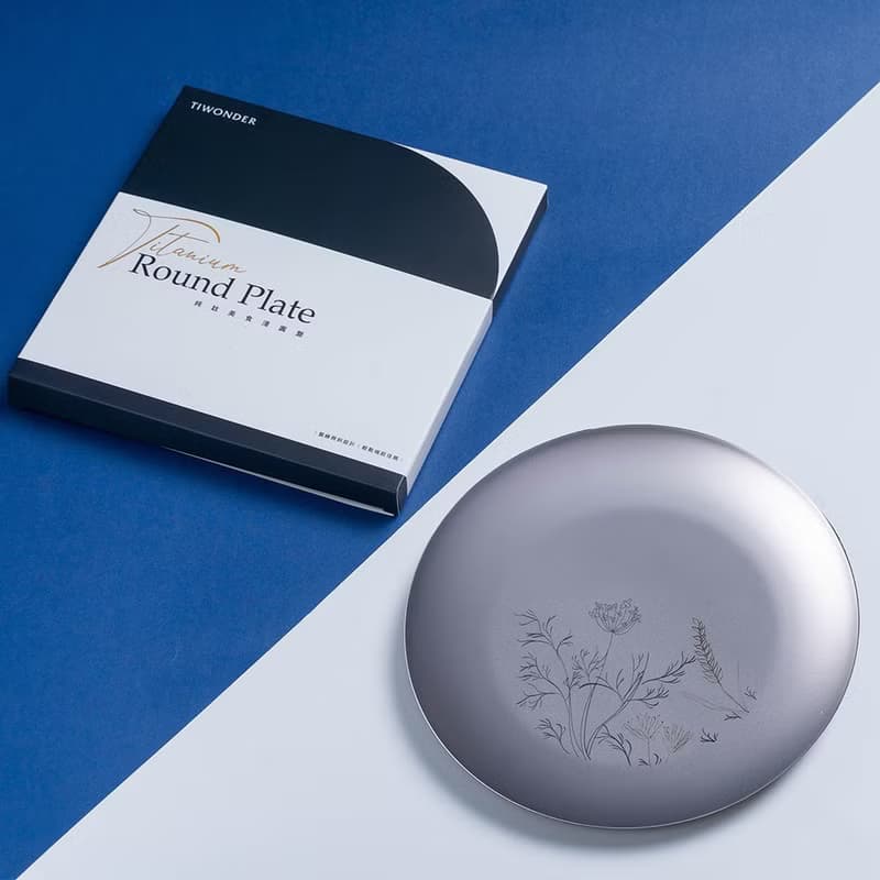 【花繪款】純鈦美食淺圓盤