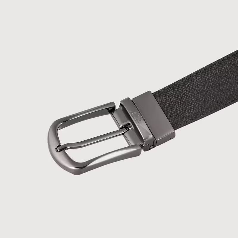 【結帳贈擦拭布乙條】圓頭壓印穿針式皮帶-鎗色/BF24S-RO228T-SGU