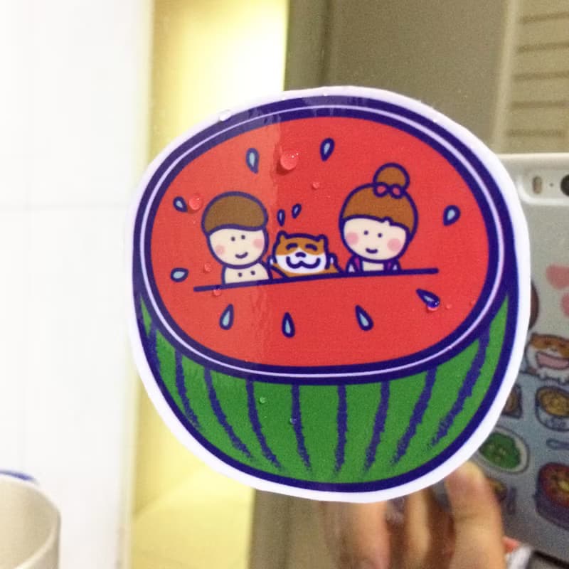西瓜の防水貼紙 (M) 行李箱 安全帽 適用 Waterproof stickers Wa