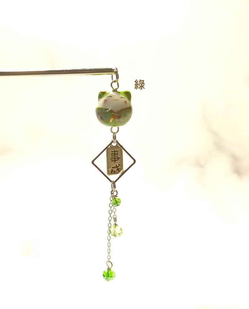 招財貓 心想事成 髮簪 造型