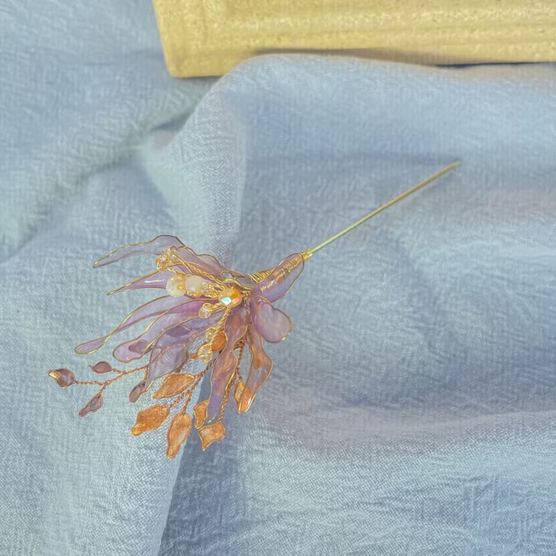 巧遇見心花束-自鎖飾-水晶花胸針-1043