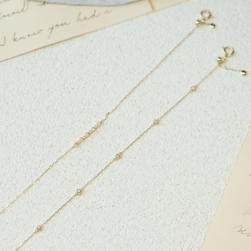 10K雕花排鑽調節手鍊