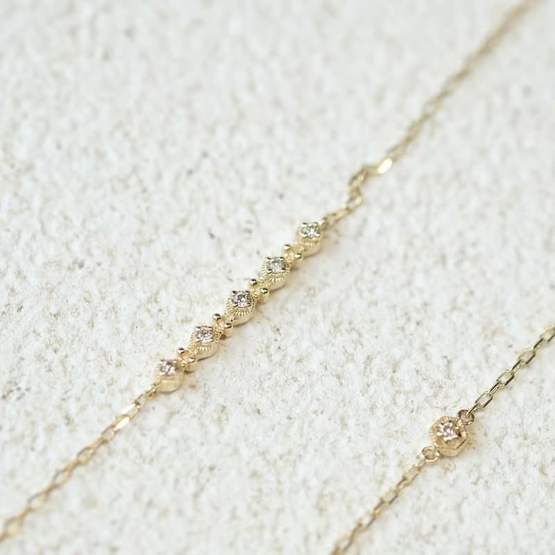 10K雕花排鑽調節手鍊