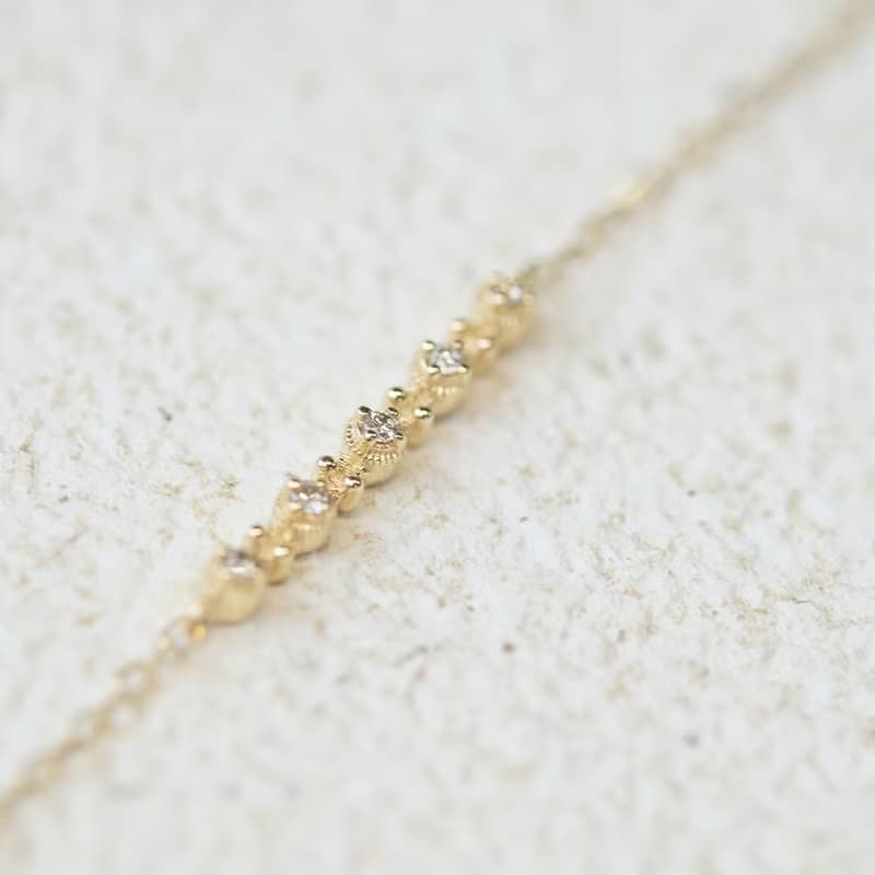 10K雕花排鑽調節手鍊