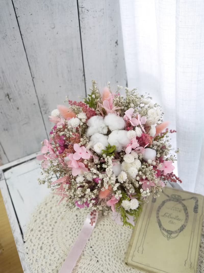 粉紅佳人 .甜蜜粉色系.情人節乾燥花生日婚禮花束