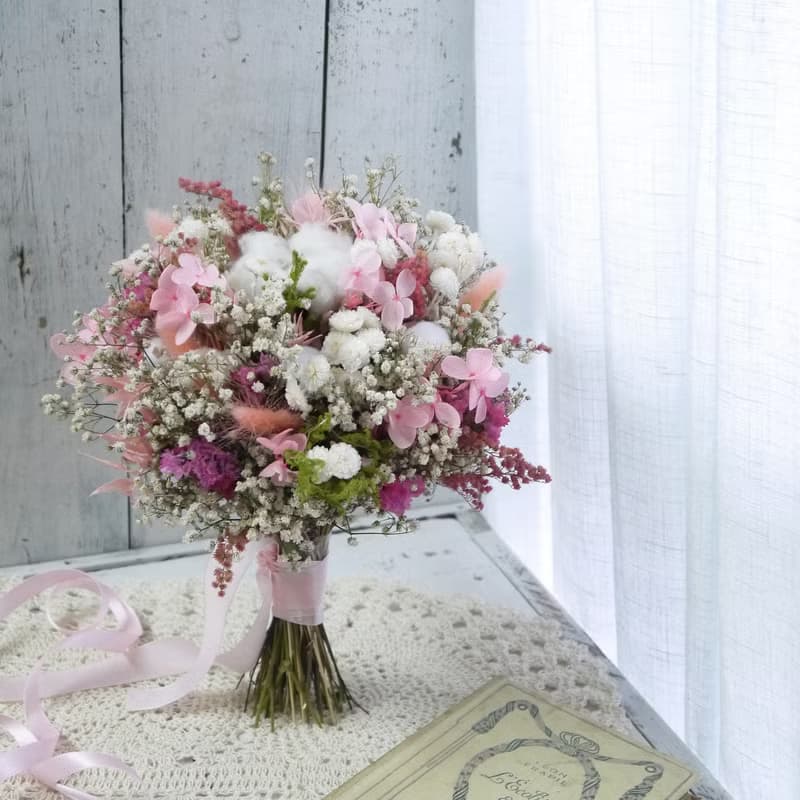 粉紅佳人 .甜蜜粉色系.情人節乾燥花生日婚禮花束