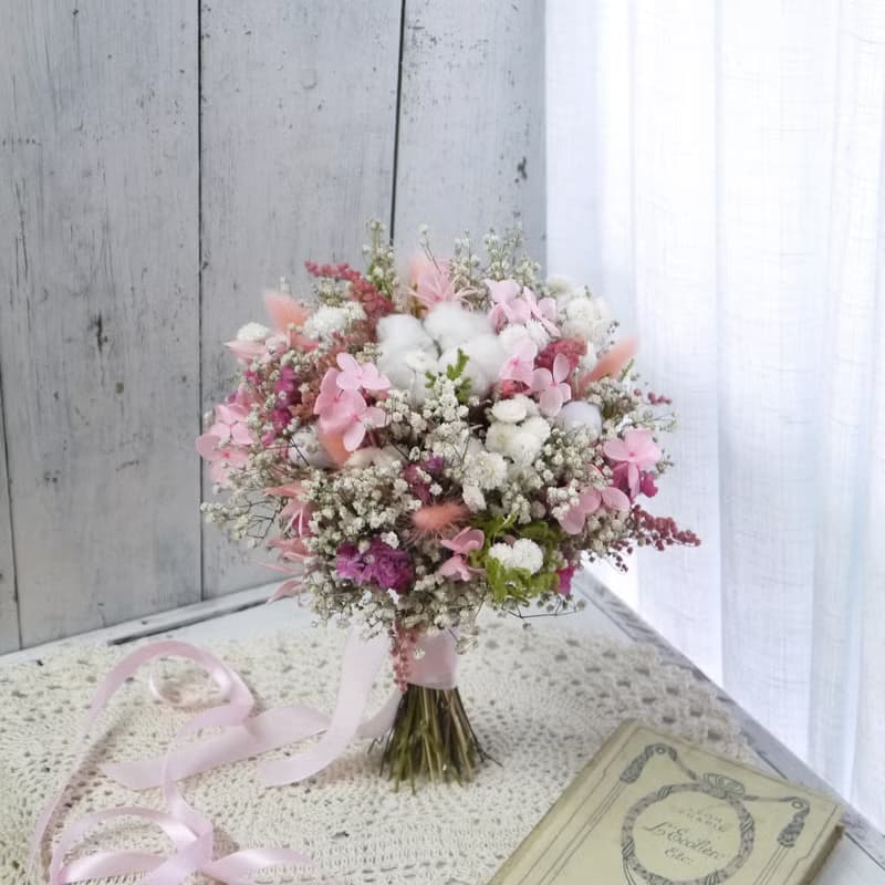粉紅佳人 .甜蜜粉色系.情人節乾燥花生日婚禮花束