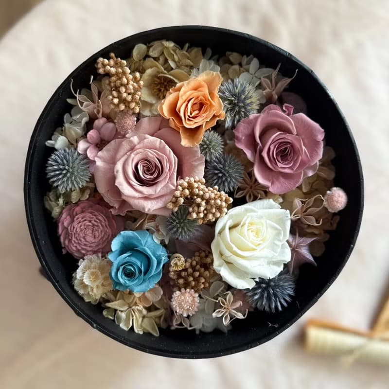 永生花禮盒・情人節 永生花 不凋花 生日禮 送禮 禮盒花
