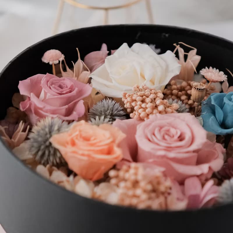 永生花禮盒・情人節 永生花 不凋花 生日禮 送禮 禮盒花
