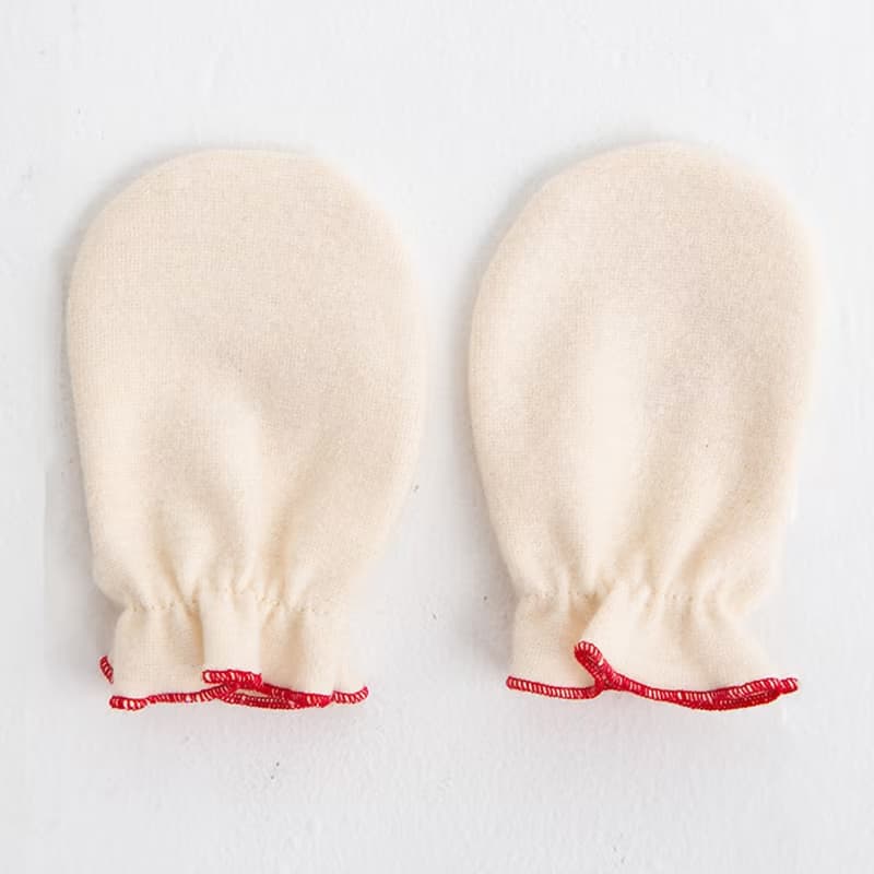 Y-1107 100%オーガニックコットン ミトン うさぎ くま 刺しゅう入り  ワンサイズ 日本製