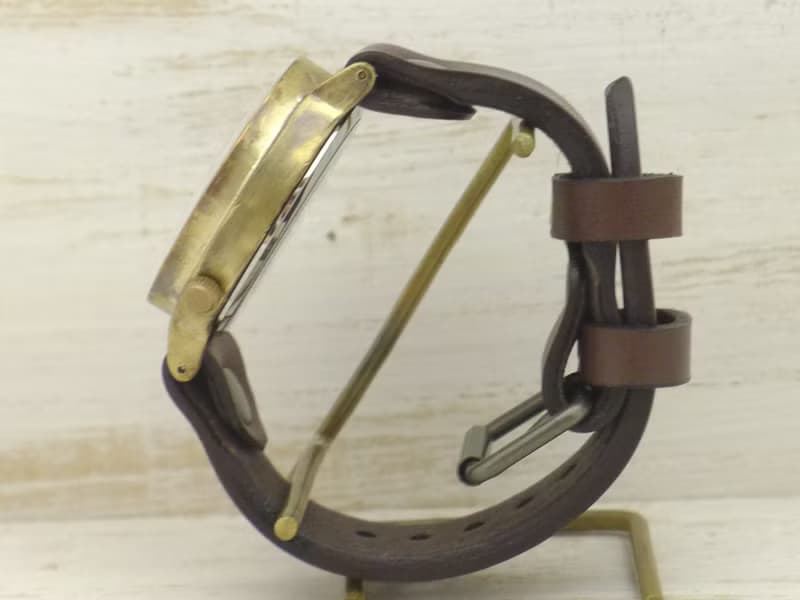 BHW082 手巻きBrass42mm Brass 真鍮 Handwinding 手作り腕時計 BHW082
