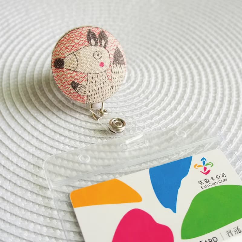Lovely【日本布】狐狸伸縮扣環 +卡套、悠遊卡、證件套