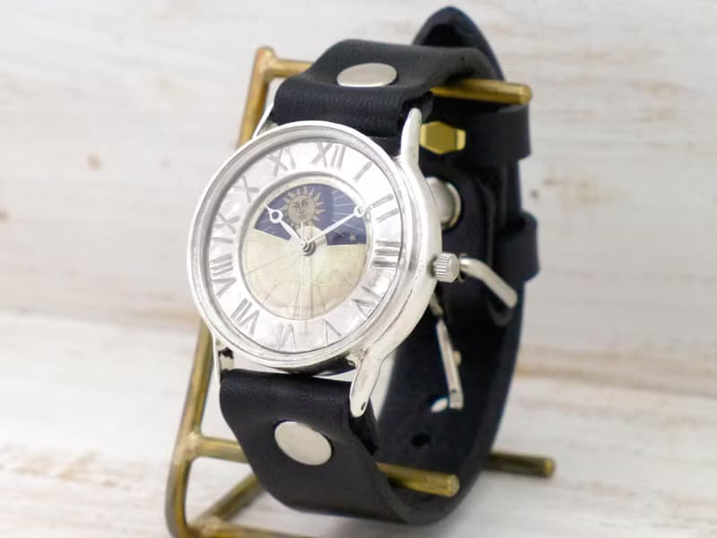 J.S.-S&M  ローマ数字 Silver925 Sun&Moon  手作り腕時計 (JUM31SV-S&M ローマ)