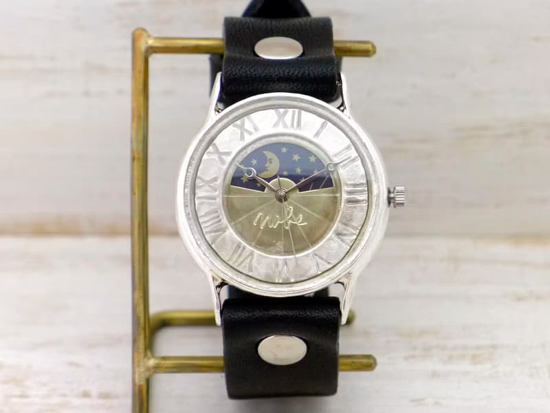 J.S.-S&M  ローマ数字 Silver925 Sun&Moon  手作り腕時計 (JUM31SV-S&M ローマ)