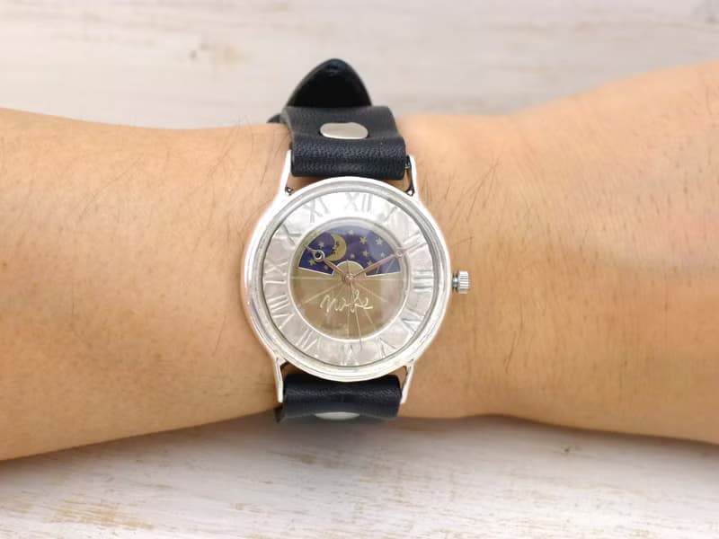 J.S.-S&M  ローマ数字 Silver925 Sun&Moon  手作り腕時計 (JUM31SV-S&M ローマ)