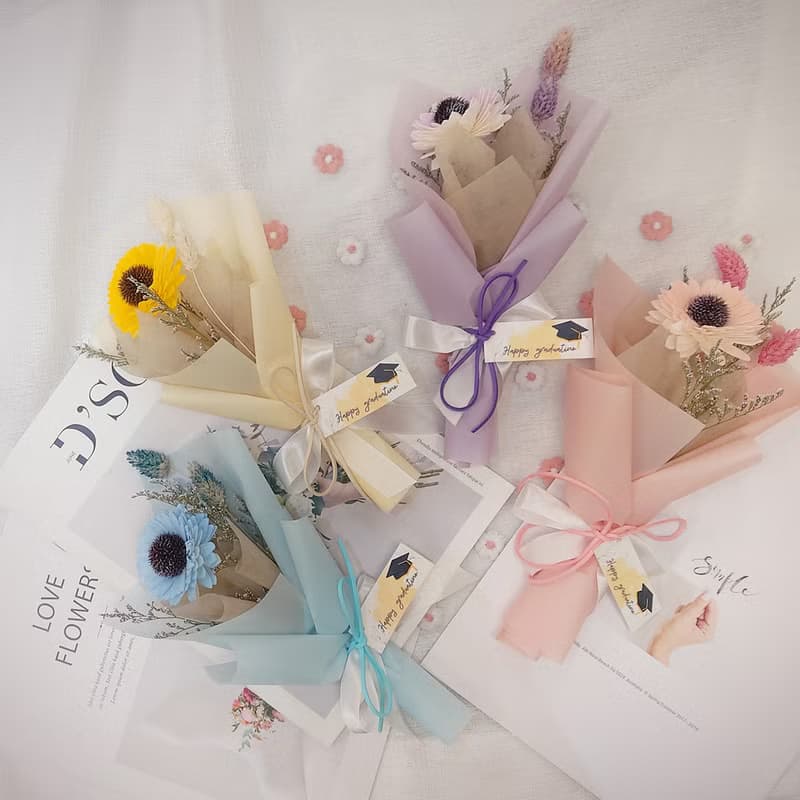 香氛索拉向日葵小花束 /畢業花束/永生花/乾燥花束/太陽花/花束