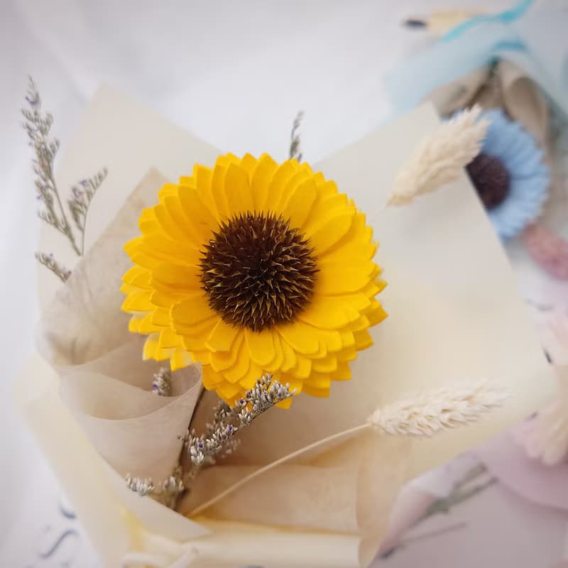 香氛索拉向日葵小花束 /畢業花束/永生花/乾燥花束/太陽花/花束