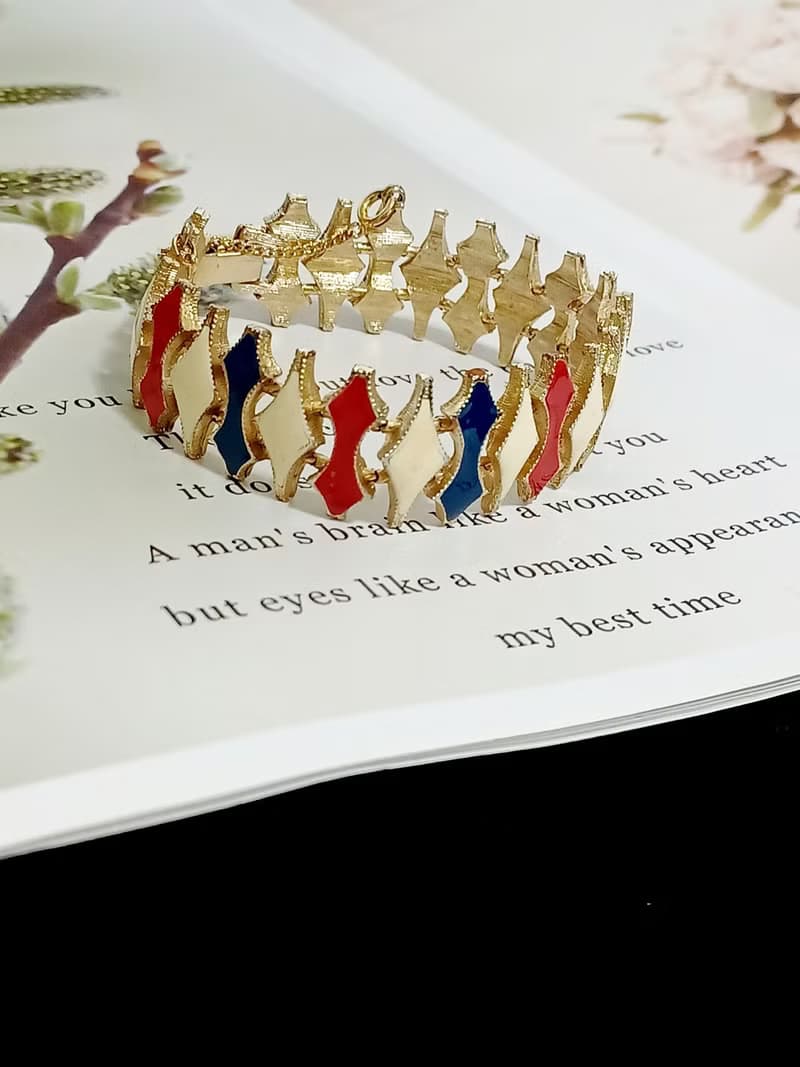 vintage jewelry    古董凡爾賽三色琺瑯手鍊