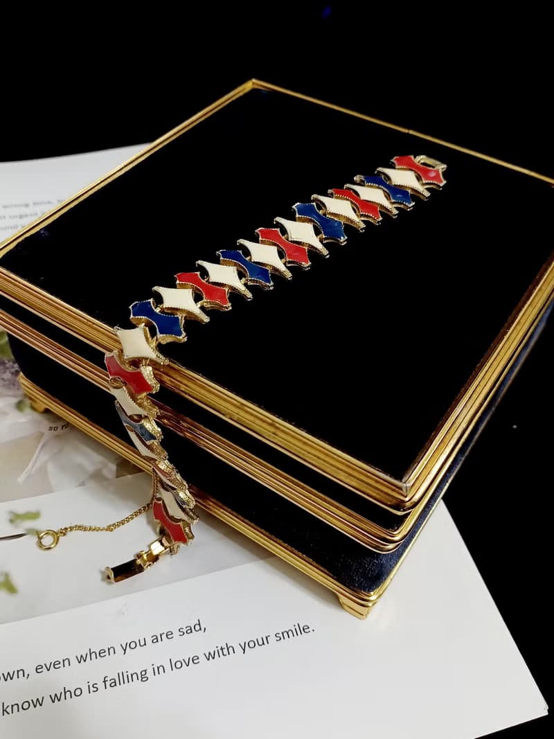 vintage jewelry    古董凡爾賽三色琺瑯手鍊