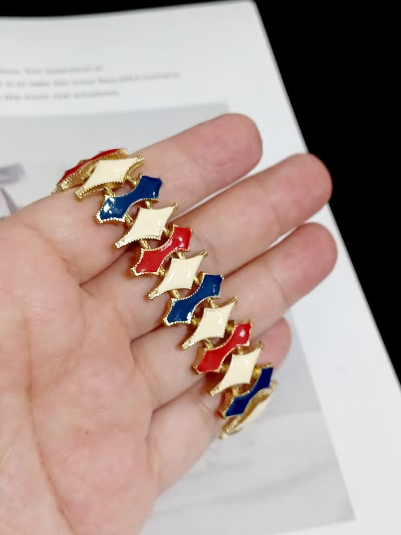vintage jewelry    古董凡爾賽三色琺瑯手鍊