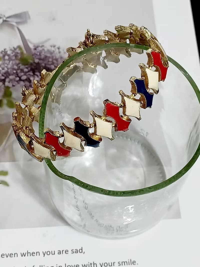 vintage jewelry    古董凡爾賽三色琺瑯手鍊