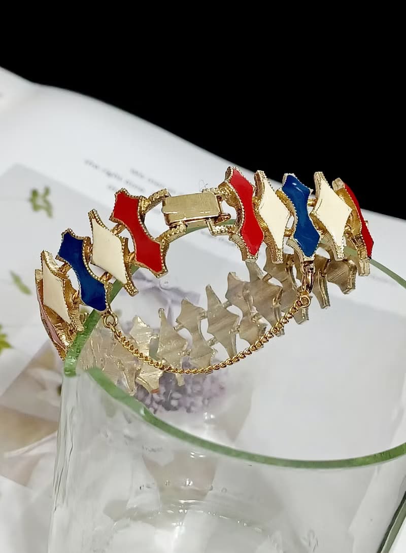 vintage jewelry    古董凡爾賽三色琺瑯手鍊