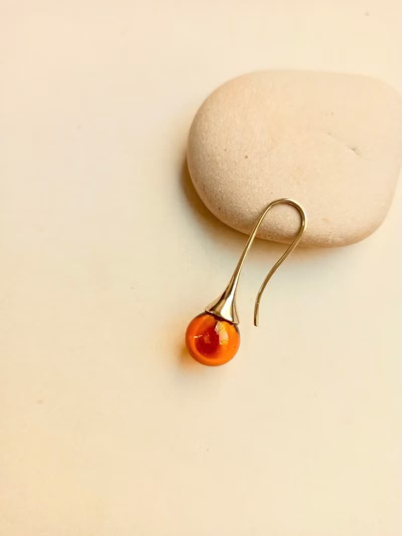 金杖球精油香水琉璃耳環(單顆販售)