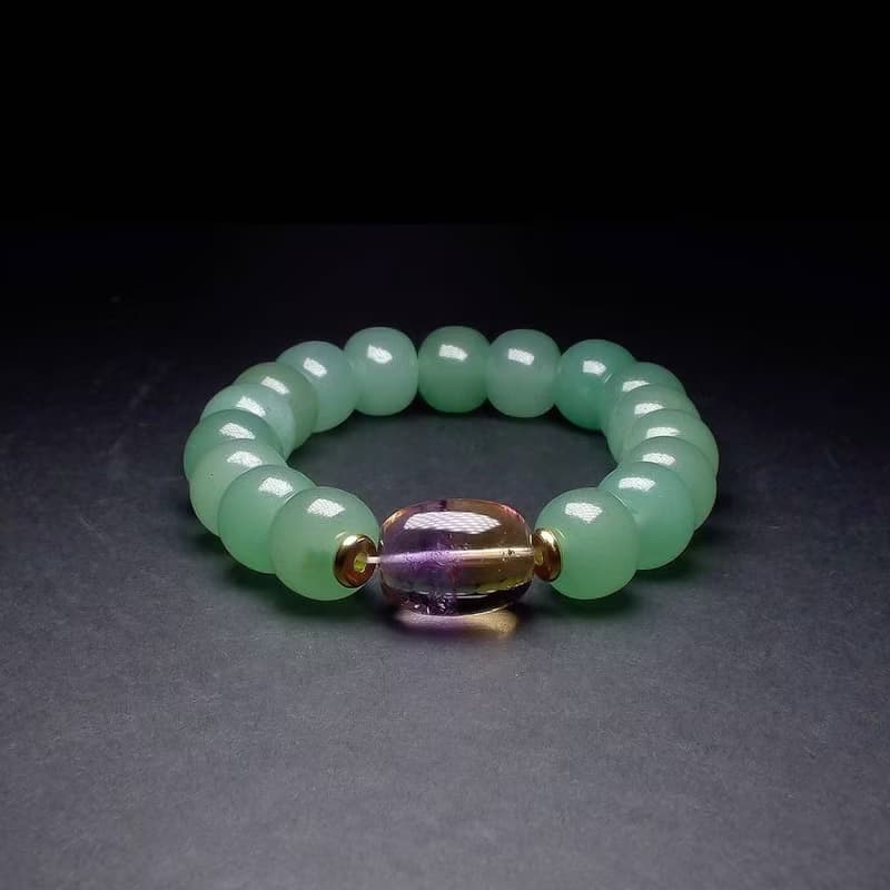 紫黃晶搭配東陵玉 男手鍊 男手環 手鏈 QBR-00051