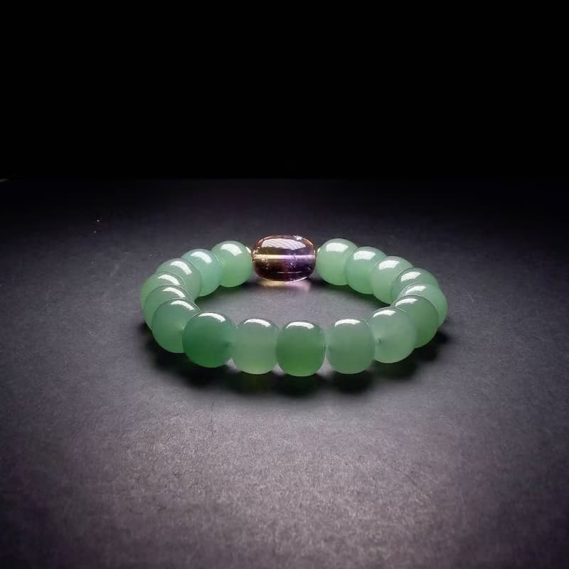 紫黃晶搭配東陵玉 男手鍊 男手環 手鏈 QBR-00051