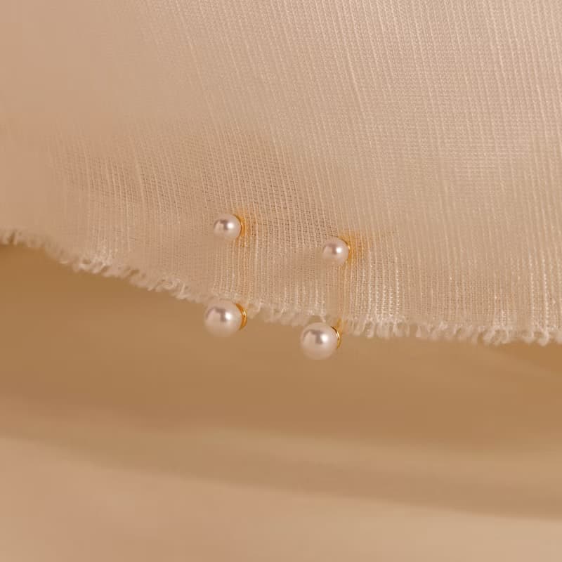 s925銀珍珠耳釘耳飾 小眾設計 後掛式 一式兩戴 抗過敏耳釘