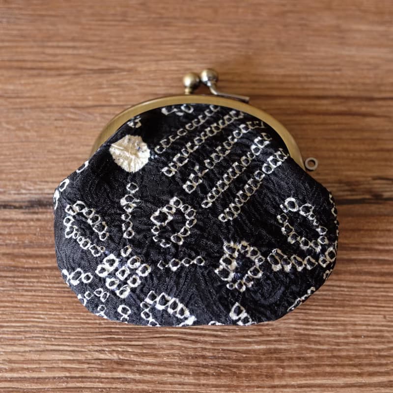 最後一隻*墨星/零錢包S 京都匠人【高級和服紬】紅黑絕配內有肥貓