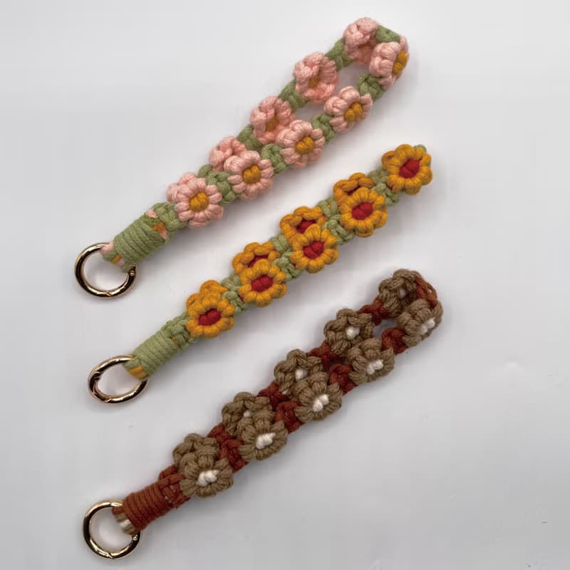 手工製作花花手機掛繩