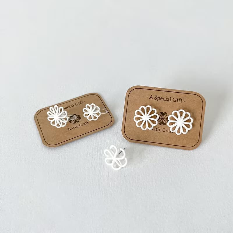 立體纏繞曲線 耳針耳夾 陶瓷樹脂