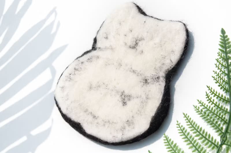 情人節禮物 聖誕交換禮物 森林系羊毛氈杯墊 動物杯墊-貓咪吸水墊