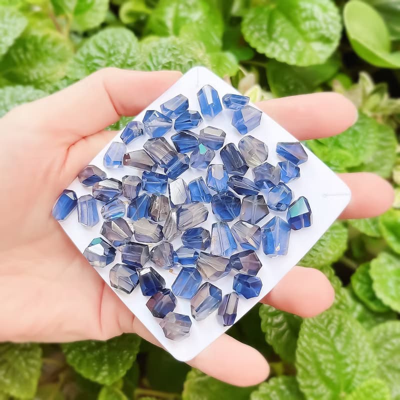 藍紫絲絨 天然堇青石不規則切面寶石手鍊 14K