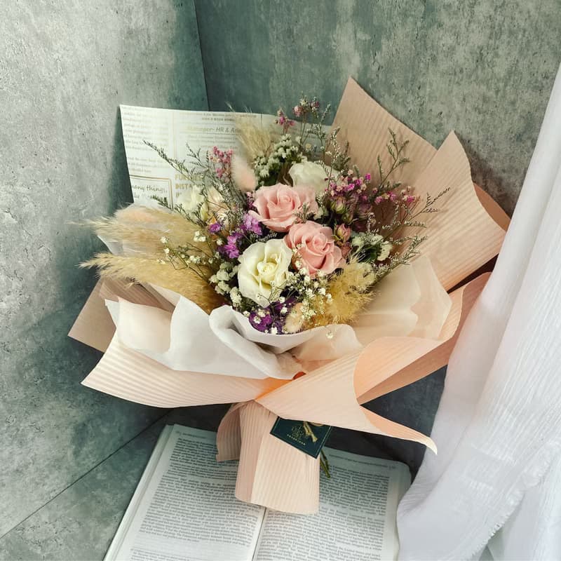 【永生花束】浪漫派永生玫瑰花束(大)|節日送禮|求婚|週年紀念