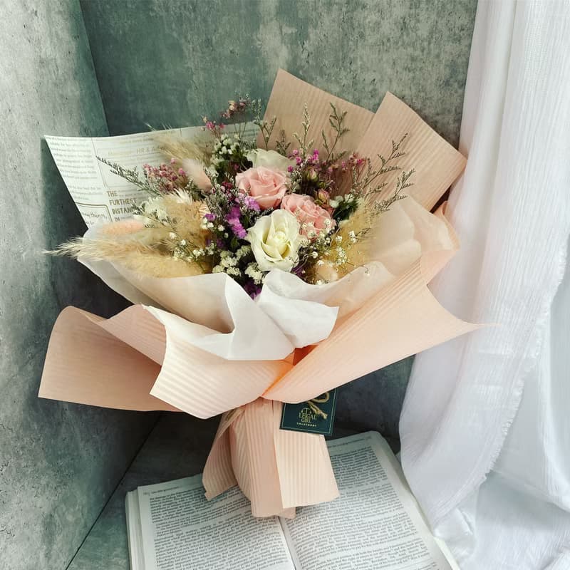 【永生花束】浪漫派永生玫瑰花束(大)|節日送禮|求婚|週年紀念