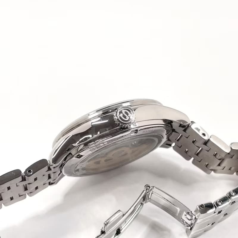 【日本直送 中古美品】セイコー SEIKO 腕時計 4R39-00W0 プレザージュ ジャパニーズガーデン ステンレススチール シルバー 自動巻き メンズ