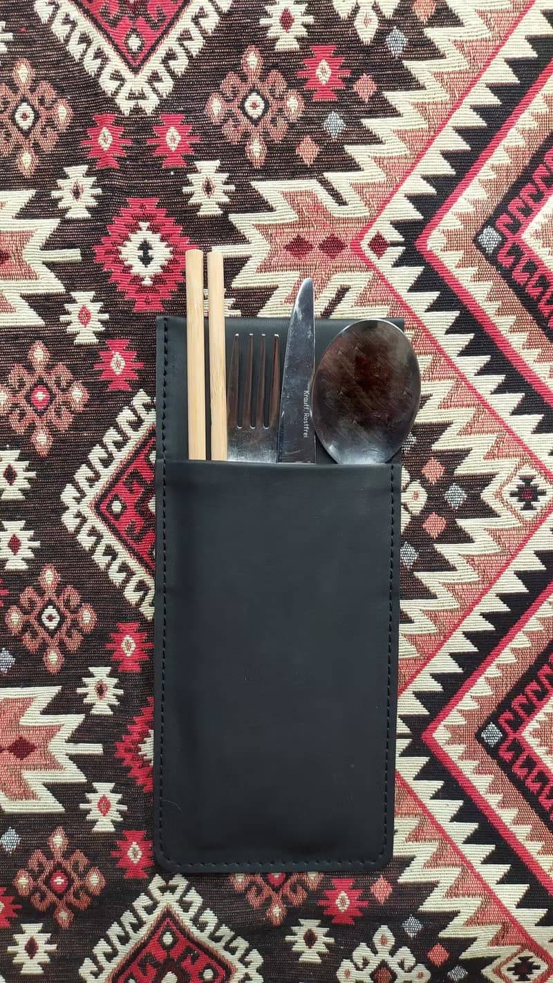 餐厅餐具收纳袋皮革餐具袋勺子叉子和刀架