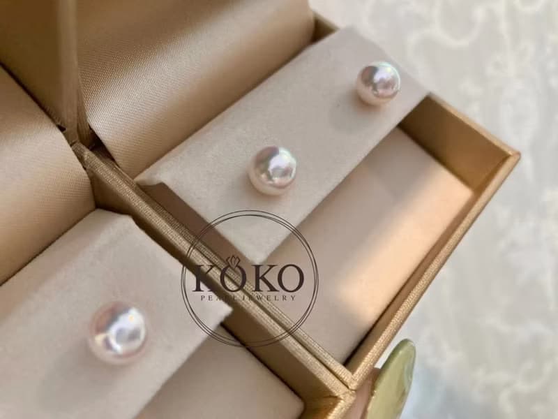 日本製 akoya珍珠耳釘 akoya珍珠耳夾 18k金耳釘 天女花珠級別