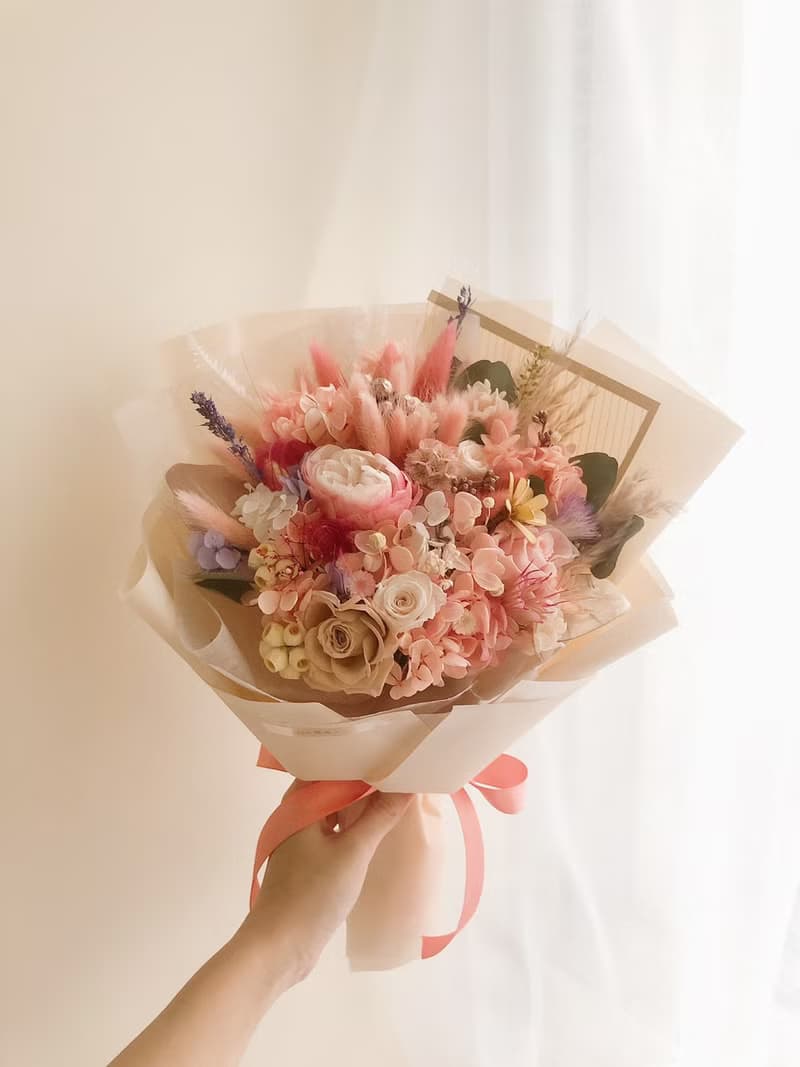 永生花 永生玫瑰 乾燥花 花束 開幕 畢業禮物 求婚花束 情人禮物